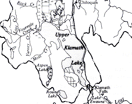 Map of Upper Klamath Lake